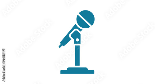 Microphone on stand illustration graphic design.