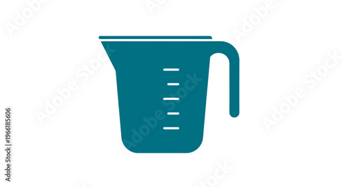 Teal Measuring Cup with Handle.