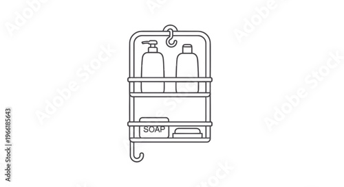 Bathroom Shower Caddy with Bottles.