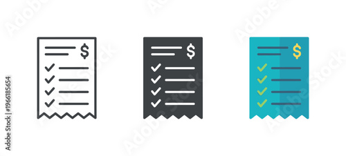 Financial checklist icons representing budgeting and expense tracking tasks