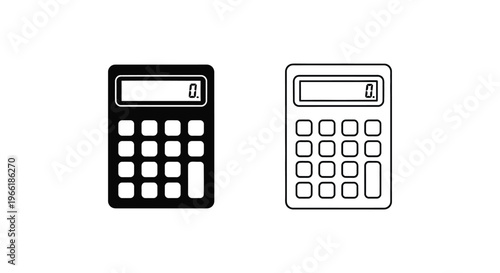 black and white calculator icons Vector