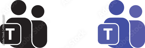 Teamwork and collaboration graphic design with letter t symbol vector illustration