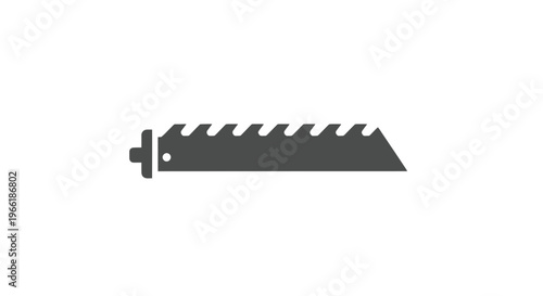 Black Jigsaw Blade with Sharp Teeth.