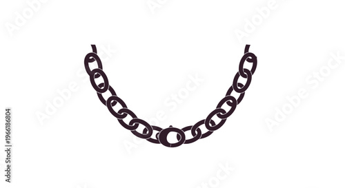 Dental Brace Curved Chain Closeup View.