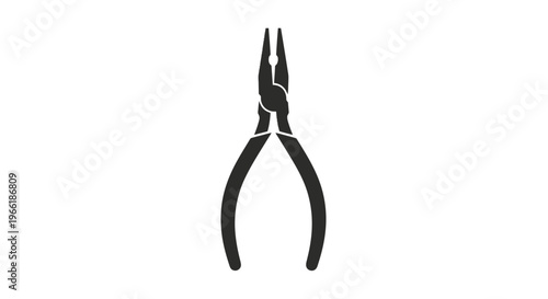 Black Needle Nose Pliers Tool Closeup.