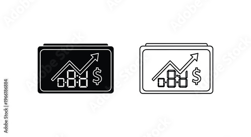 a house with a growing graph and money Vector