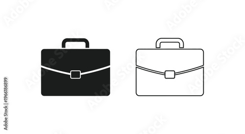 briefcases with handle and buckle Vector