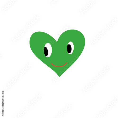 Simple cute heart face drawing with happy face