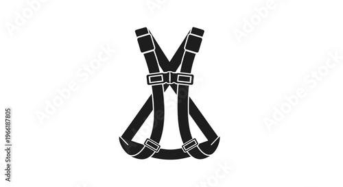 Black Harness with Buckles and Straps.