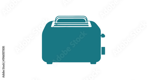Teal Toaster on White Background Illustration.