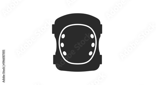 Black Bicycle Helmet Front View Isolated.