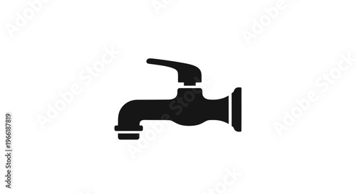 Black Silhouette of a Faucet Handle.