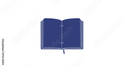 Blue Leather Bound Notebook with Bookmark.
