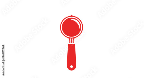 Red Magnifying Glass Icon Illustration.