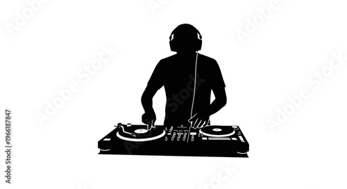DJ Mixing Music on Controller Equipment.