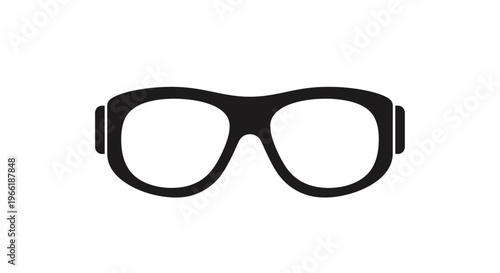 Black Plastic Eyeglasses with Clear Lenses.