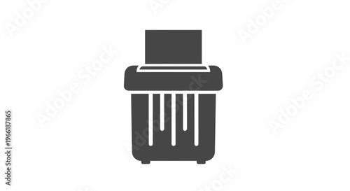 Simple Black Trash Can Icon Illustration.