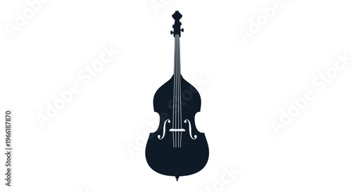Black Double Bass Musical Instrument.
