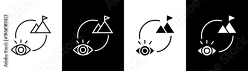 Vision And Mission Icon Of Line Black And White Style Vector Illustrationn