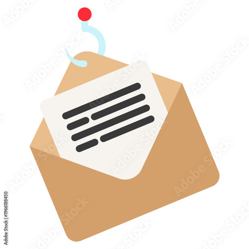 Phishing Flat Color Icon, Mini Illustration For Modern Concept, Ui, Ux Web And App Development. Related To Cyber Security, Data Protection.