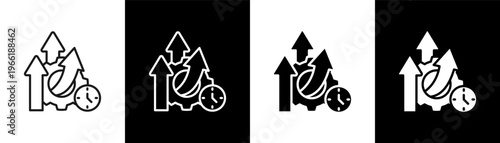 Operational Efficiency Icon Of Line Black And White Style Vector Illustrationn