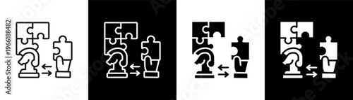 Change Strategy Icon Of Line Black And White Style Vector Illustrationn