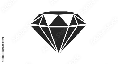 Black Diamond Icon Simple Design Element.