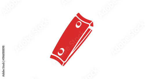 Red Leather Wallet with Silver Hardware.