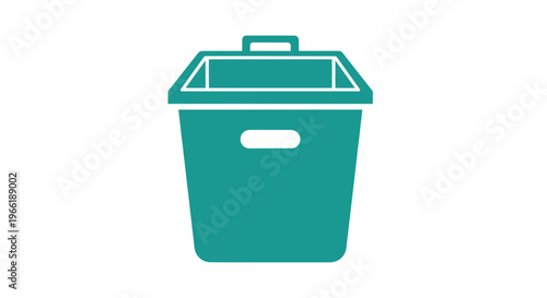 Green Waste Bin with Open Lid.