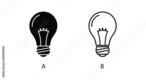black and white light bulbs on Vector