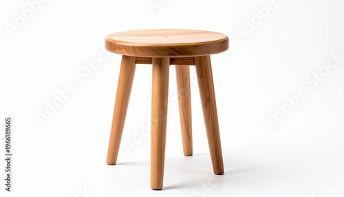 Simple wooden stool four legs