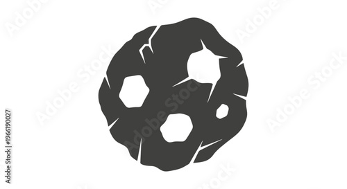 Broken Football with Cracked and Shattered Panels.