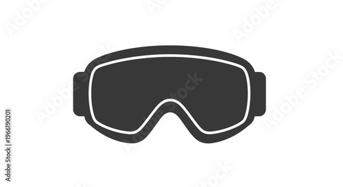 Black Ski Goggles with White Trim.