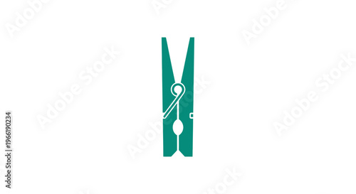 Green Clothespin with White Clothespin Clip.