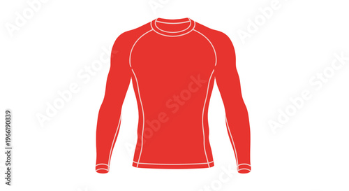 Red Long Sleeve Shirt Illustration Design.