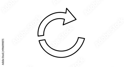 Simple Black Refresh or Reload Icon.