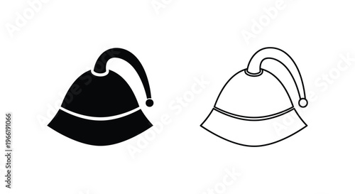 a black and white icon of a bell shaped hat Vector