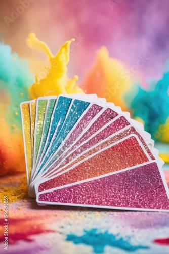 Postcard of the color festival, free space for text