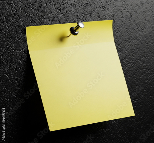 Post-it jaune épinglé vierge