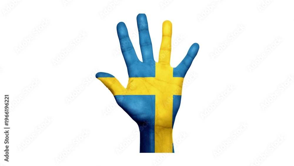 Obraz premium Kingdom of Sweden national flag isolated on white background.