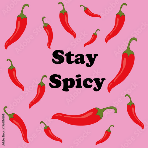 Stay spicy cartoon flat