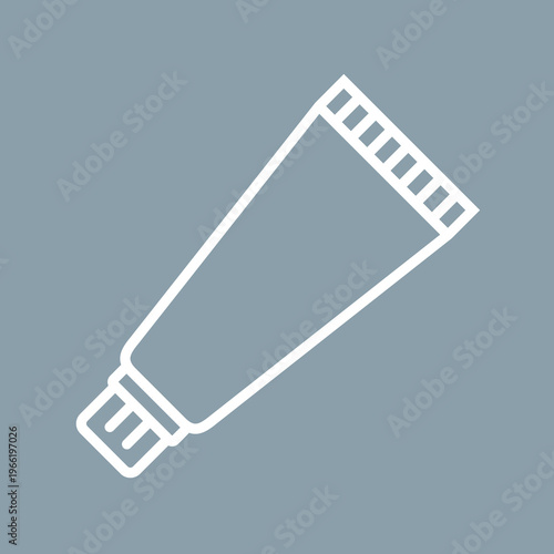 Cream tube icon. Cosmetic or toothpaste symbol. Hygiene product. Household chemicals. Packaging for storing gels and paints. Vector.