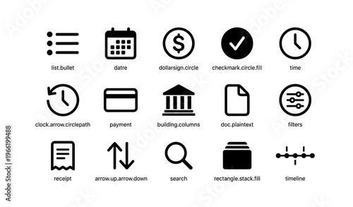 Set of minimalist ui icon designs for mobile and web interfaces