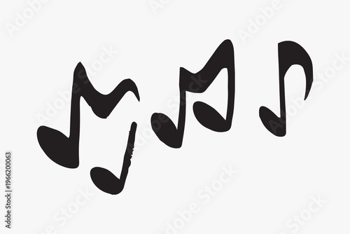 Black musical notes on white vector