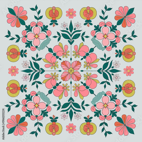 vector illustration hires Collection of High-Resolution Abstract Seamless ornament Patterns with Diverse Designs and Textures Mediterranean Tile Pattern with Colorful Floral Mandalas and Geometric 