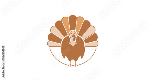 Brown Turkey Bird Icon Illustration.