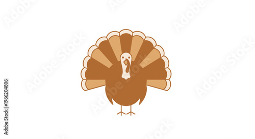 Brown Turkey Bird Cartoon Character.