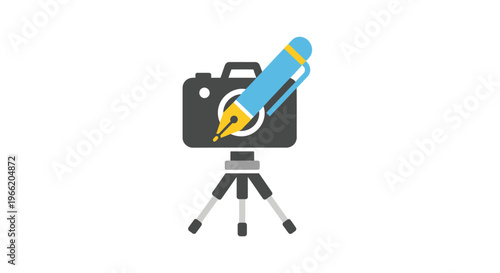 Camera on tripod with pencil.