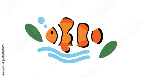 Clownfish swimming in ocean water.