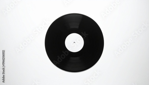 Single black vinyl record isolated